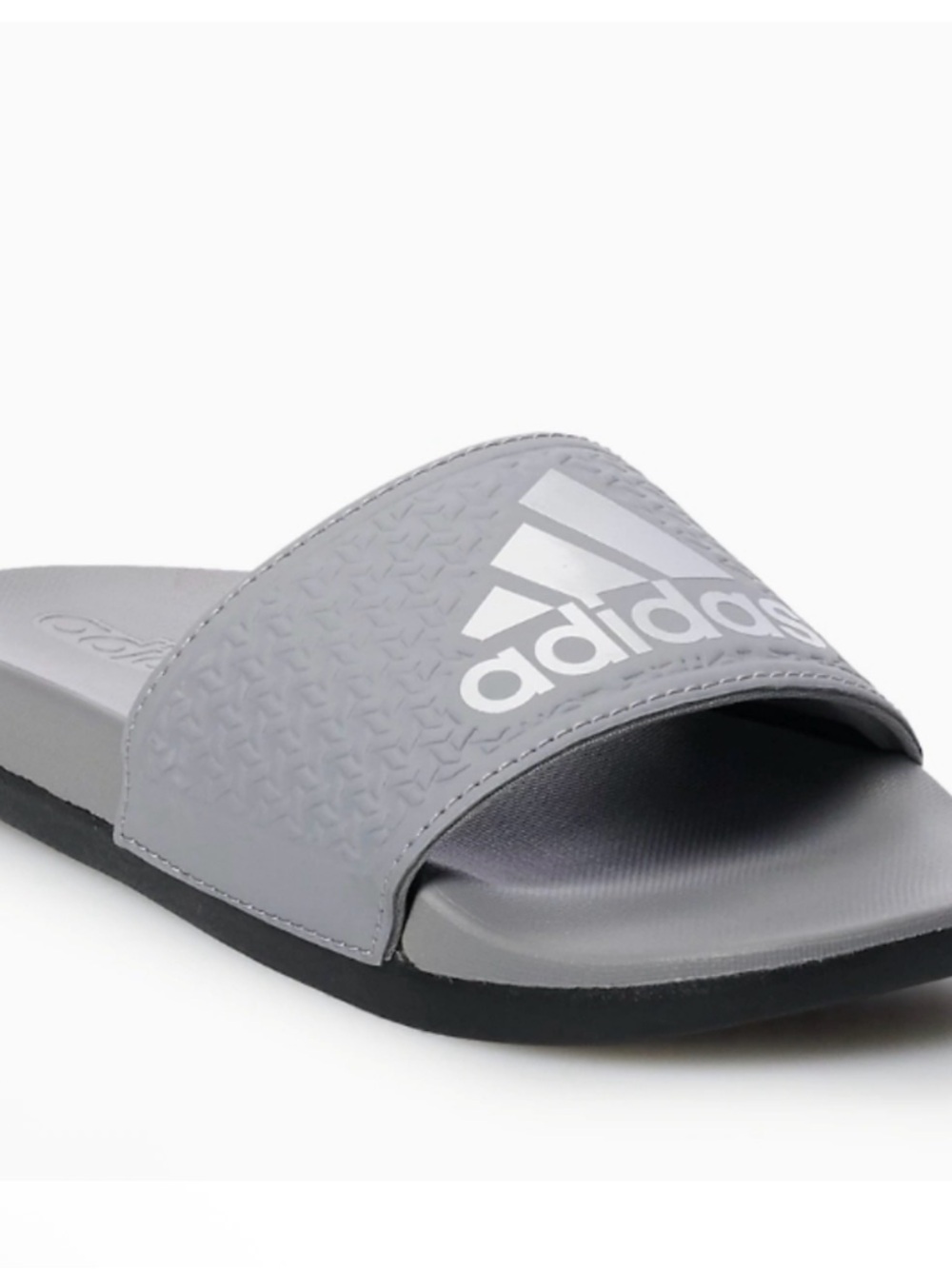 Adidas Grey Sportswear Adilette Aqua Slides Size 1 Kids Comfy Swim Shoes